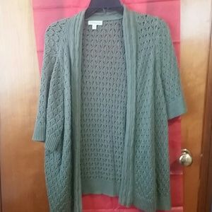 Size 1X green cardigan